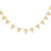 Lemon &amp; Gingham Flag Card Bunting 2.5m