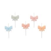 Pastel Bow Candles - Pack of 5 image