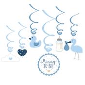 BLUE SWIRL DECORATIONS - PACK OF 6 image