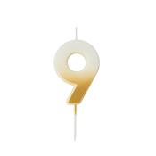 Gold Ombre Number '9' Candle image