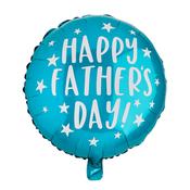 'Happy Fathers Day' Teal Round 20" Foil Balloon image