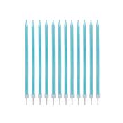 Blue Tall Skinny Candles - Pack of 12 image