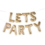 Gold 'Let's Party' 16'' Foil Balloon Garland image