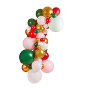 Pink, Red, Green &amp; Gold Balloon Arch Kit - Pack of 64 image