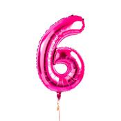 Hot Pink Number '6' Foil 34" Balloon image