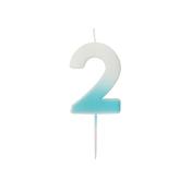 Blue Ombre Number '2' Candle image