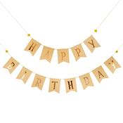 Gold 'Happy Birthday' Flag Card Bunting 2.5m