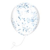BLUE CONFETTI FILLED LATEX 12" BALLOONS - PACK OF 5 image