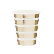 Gold Striped Paper Cups - Pack of 8