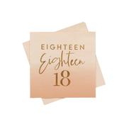 Gold Foiled 'Eighteen' Paper Napkins - Pack of 16 image
