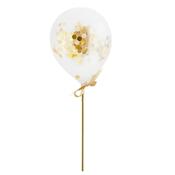 Gold Mini Confetti 5" Latex Balloons Wands - Pack of 5 image
