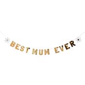 Gold 'Best Mum Ever' Card Banner 2m