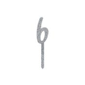 Silver Number '6' Glitter Acrylic Cake Topper