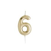 Gold Number '6' Candle image