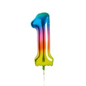 Rainbow Number '1' Foil 34" Balloon image