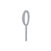 Silver Number '0' Glitter Acrylic Cake Topper image