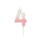 Pink Ombre Number '4' Candle image