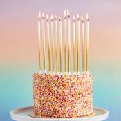 Gold Ombre Tall Skinny Candles - Pack of 12 image