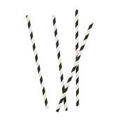Monochrome Striped Paper Straws - Pack of 16 image