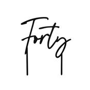 Black 'Forty' Acrylic Cake Topper image