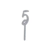 Silver Number '5' Glitter Acrylic Cake Topper