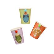 Party Dinosaur Pom Pom Paper Cups - Pack of 6