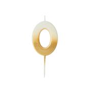 Gold Ombre Number '0' Candle image