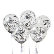 Happy Birthday Confetti 12'' Latex Balloons - Pack of 5 image