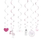 Pink Swirl Decorations - Pack of 6 image