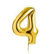 Gold Number '4' Foil 34" Balloon image