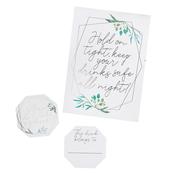 Geometric Greenery Glass Markers &amp; Sign - Pack of 11