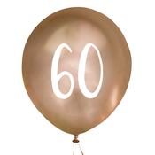 Gold Number '60' Latex 12" Balloons - Pack of 5 image