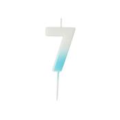 Blue Ombre Number '7' Candle image