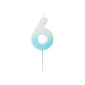 Blue Ombre Number '6' Candle image