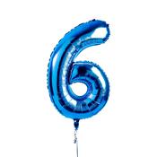 Blue Number '6' Foil 34" Balloon image