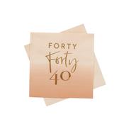 Gold Foiled 'Forty' Paper Napkins - Pack of 16 image