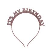 Rose Gold 'It's My Birthday' Glitter Headband