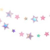 PINK &amp; PURPLE TRAILING STARS HANGING DECORATION 5M