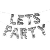 Silver' Let's Party' 16" Foil Balloon Garland image