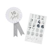 Silver Customisable Birthday Badge