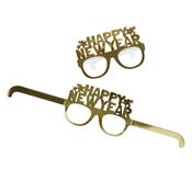 Gold 'Happy New Year' Paper Glasses - Pack of 10