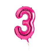 Hot Pink Number '3' Foil 34" Balloon image