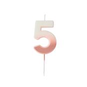 Rose Gold Ombre Number '5' Candle image