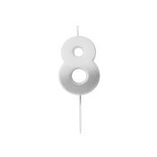 Silver Ombre Number '8' Candle image