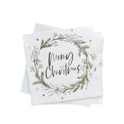 Wreath 'Merry Christmas' Paper Napkins - Pack of 16 image