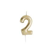 Gold Number '2' Candle image