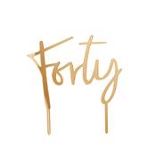 Gold 'Forty' Acrylic Cake Topper image
