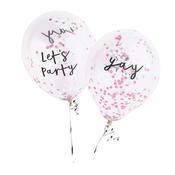 Let's Party &amp; Yay Confetti 12" Latex Balloons - Pack of 5 image
