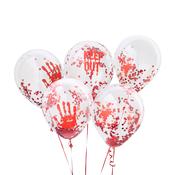 Halloween Bloody Confetti 12" Latex Balloons - Pack of 5 image