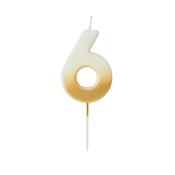 Gold Ombre Number '6' Candle image